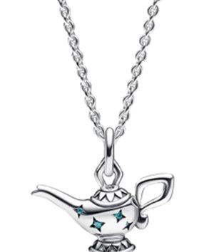 925 Silver Snowflake Aladdin's Lamp Pendant Necklace