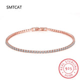 2mm Moissanite Tennis Bracelet S925 Silver Plated 18K Rose Diamond Link