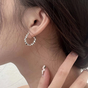 925 Silver Geometric Hoop Earrings Women's Fine Jewelry Gift