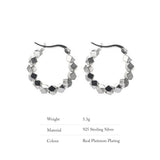 925 Silver Geometric Hoop Earrings Women's Fine Jewelry Gift