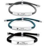 Stainless Steel Zodiac Bracelet Gray Rope