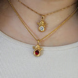 Vintage Angel Zircon Necklace for Women Stainless Steel Choker