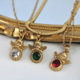 Vintage Angel Zircon Necklace for Women Stainless Steel Choker