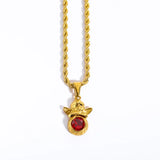 Vintage Angel Zircon Necklace for Women Stainless Steel Choker