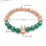 Natural Sunstone Apatite Stone Beaded Bracelet Gift
