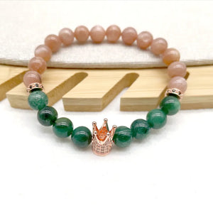 Natural Sunstone Apatite Stone Beaded Bracelet Gift