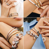 925 Silver Wrist Band Bracelet Open Rigid Women Jewelry