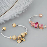 925 Silver Wrist Band Bracelet Open Rigid Women Jewelry