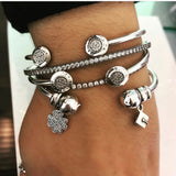 925 Silver Wrist Band Bracelet Open Rigid Women Jewelry