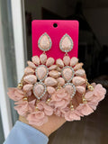 Flower Tassel Earrings Rhinestone Crystal Statement Jewelry Gift