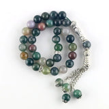 Indian Agate Natural Stone 10mm33 Beads Muslim Worship Tasbih Allah Bracelet