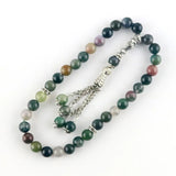Indian Agate Natural Stone 10mm33 Beads Muslim Worship Tasbih Allah Bracelet