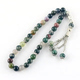 Indian Agate Natural Stone 10mm33 Beads Muslim Worship Tasbih Allah Bracelet