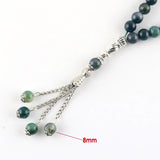 Indian Agate Natural Stone 10mm33 Beads Muslim Worship Tasbih Allah Bracelet