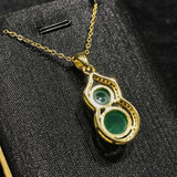 Chalcedony Gourd Pendant Agate Fu Lushou Necklace Pendant