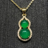 Chalcedony Gourd Pendant Agate Fu Lushou Necklace Pendant
