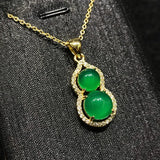Chalcedony Gourd Pendant Agate Fu Lushou Necklace Pendant