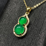 Chalcedony Gourd Pendant Agate Fu Lushou Necklace Pendant