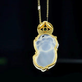 Chalcedony Pixiu Pendant Jade Jewelry Gemstone Charm Necklace