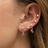 Zircon Bear Cloud Earring Real Gold-plated Zircon Bear Earrings