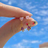 Zircon Bear Cloud Earring Real Gold-plated Zircon Bear Earrings