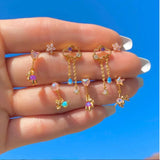 Zircon Bear Cloud Earring Real Gold-plated Zircon Bear Earrings