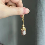 Marine Octopus Jellyfish Pendant Necklace Vintage Natural Pearl Jewelry