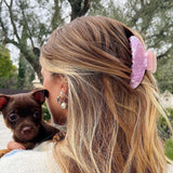 Pink Starry Sky Glitter Hair Clip for Women Girls