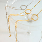 Gold-Plated Stainless Steel Bead Chain Women's Bracelet