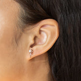 Gold-plated Zircon Star Moon Earrings