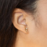 Gold-plated Zircon Star Moon Earrings