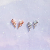Gold-plated Zircon Star Moon Earrings