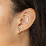 Gold-plated Zircon Star Moon Earrings