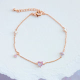 Sweet Pink Heart bracelet Copper Plated Zircon Bracelet