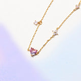 Sweet Pink Heart bracelet Copper Plated Zircon Bracelet