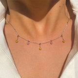 Colorful Zircon Star Necklace Gold-plated Pendant Jewelry