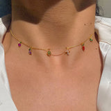 Vintage Garden Vegetable Necklace Gold-plated Zircon Mushroom Necklaces