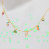 Vintage Garden Vegetable Necklace Gold-plated Zircon Mushroom Necklaces