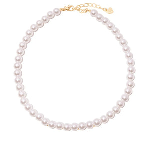 Vintage Pearl Ename Letter Custom Name Necklace Stainless Steel