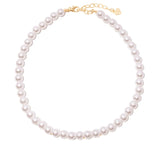 Vintage Pearl Ename Letter Custom Name Necklace Stainless Steel