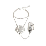 Women Crystal Flower Bracelet Hand Back Chain