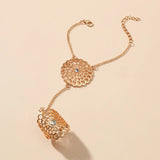 Women Crystal Flower Bracelet Hand Back Chain
