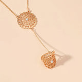 Women Crystal Flower Bracelet Hand Back Chain