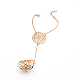 Women Crystal Flower Bracelet Hand Back Chain