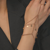 Women Crystal Flower Bracelet Hand Back Chain