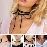Gothic Lolita Punk Choker Necklace Velvet Steampunk Jewelry
