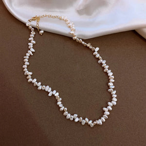Baroque Natural Pearl Short Necklace For Woman Choerk Jewelry