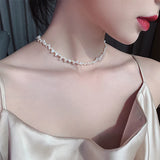 Baroque Natural Pearl Short Necklace For Woman Choerk Jewelry