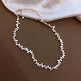 Baroque Natural Pearl Short Necklace For Woman Choerk Jewelry