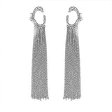 Chain Tassel Drop Earrings for Women Crystal Cuff Hiphop Jewelry